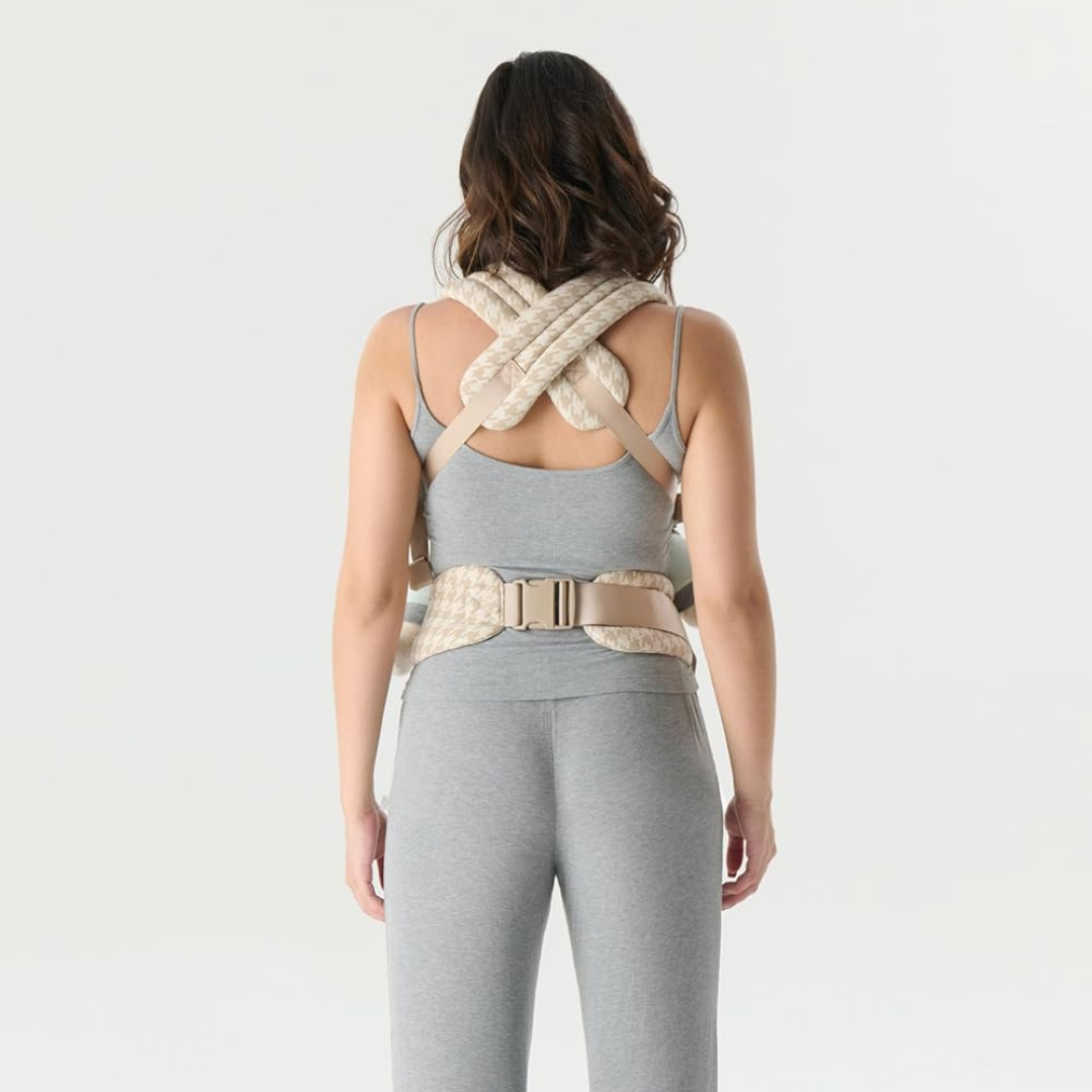 The Mama Carrier - Sand Houndstooth Beige