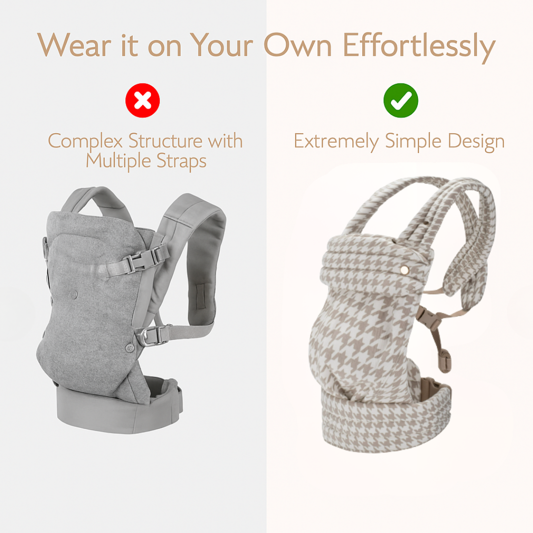 The Mama Carrier - Sand Houndstooth Beige