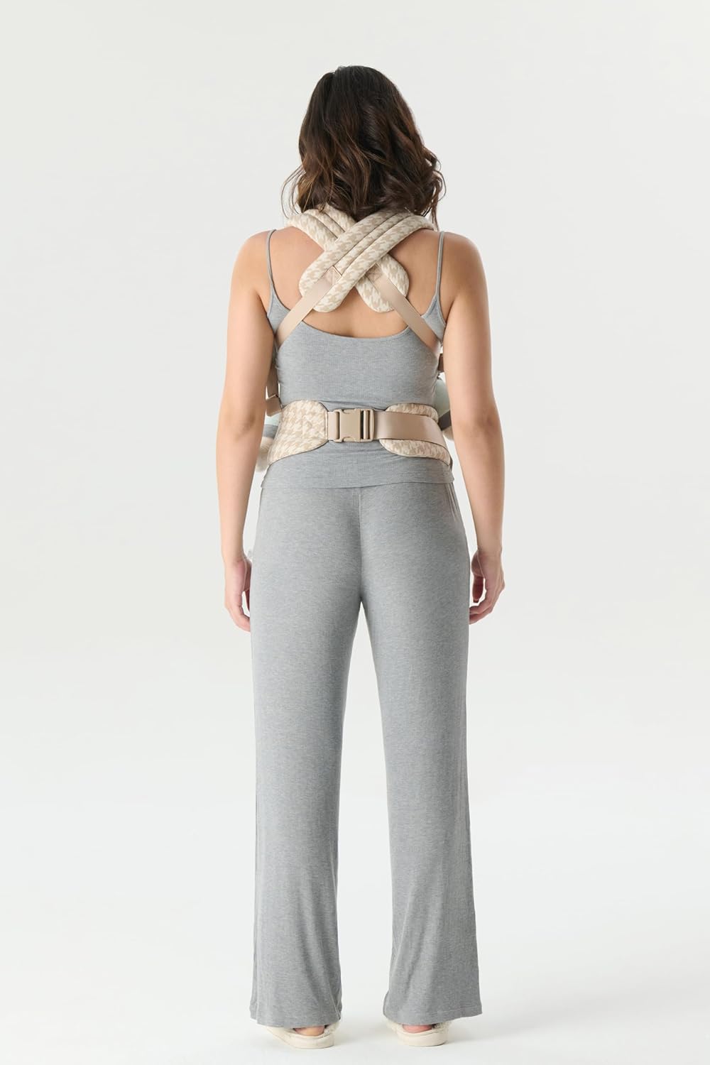 The Mama Carrier - Sand Houndstooth Beige