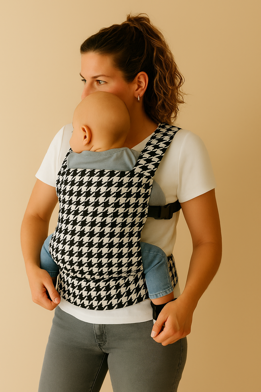 The Mama Carrier - Noir Houndstooth Classic
