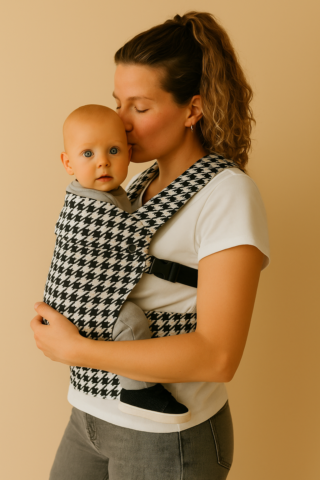 The Mama Carrier - Noir Houndstooth Classic