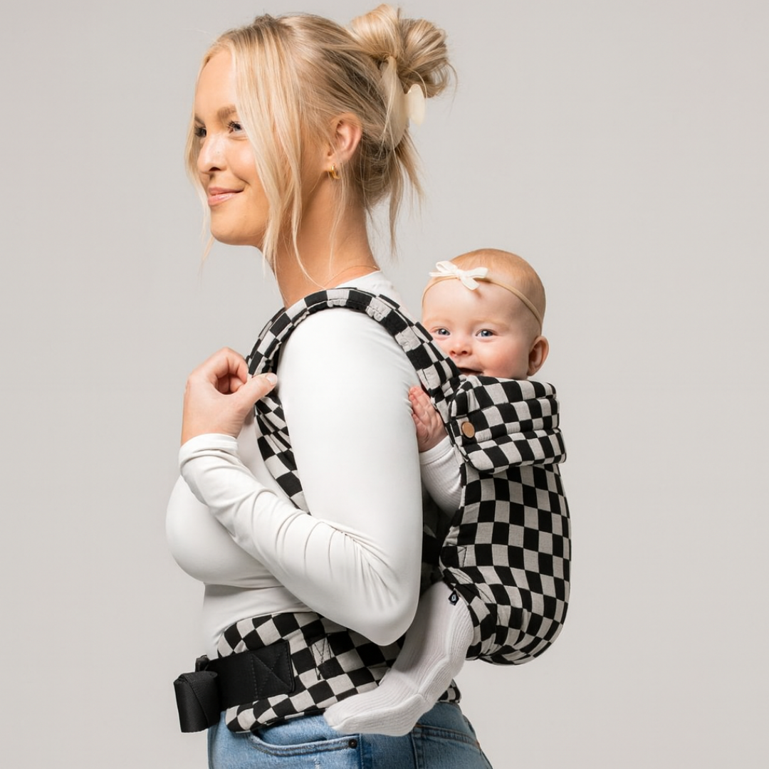 The Mama Carrier - Ivory Checkered Black
